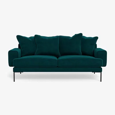 Heal's Heal's Torrington 3 Seater Sofa Smart Luxe Velvet Ocean Black Feet