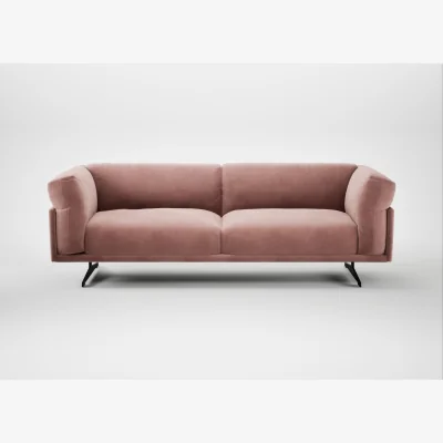 Heal's Heal's Novara 4 Seater Sofa Smart Luxe Velvet Dusky Pink Black Feet