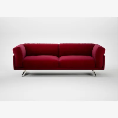 Heal's Heal's Novara 4 Seater Sofa Smart Luxe Velvet Mulberry Stainless Steel Feet