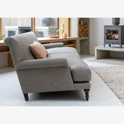 Heal's Scp Oscar 3 Seater Sofa Formal Smart Luxe Velvet Peridot Walnut Stained Feet