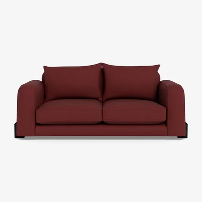 Heal's Heal's Nuvola 2 Seater Sofa Capelo Linen-Cotton Etruscan Red Black Feet