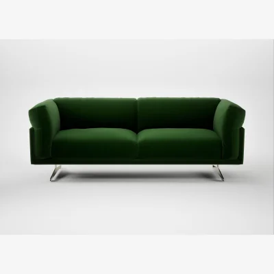 Heal's Heal's Novara 3 Seater Sofa Smart Velvet Forest Stainless Steel Feet