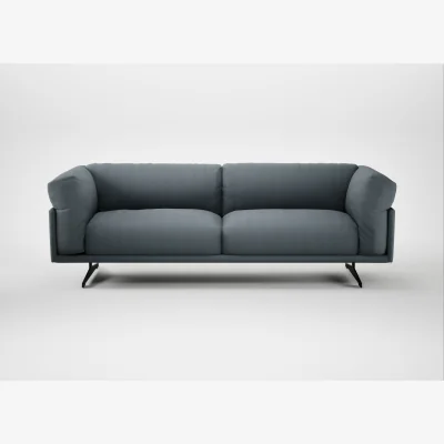 Heal's Heal's Novara 4 Seater Sofa Capelo Linen-Cotton Mineral Black Feet
