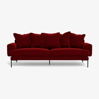 Heal's Heal's Torrington 4 Seater Sofa Smart Luxe Velvet Mulberry Black Feet