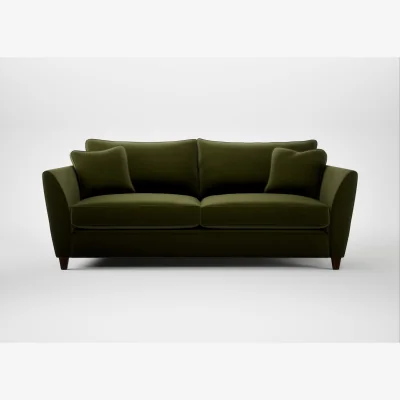 Heal's Heal's Torino 4 Seater Sofa Cotton Velvet Evergreen Walnut Stained Feet