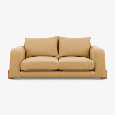 Heal's Heal's Nuvola 2 Seater Sofa Smart Linen Mix Sand Natural Oak Feet