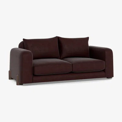 Heal's Heal's Nuvola 2 Seater Sofa Smart Luxe Velvet Acorn Black Painted Feet