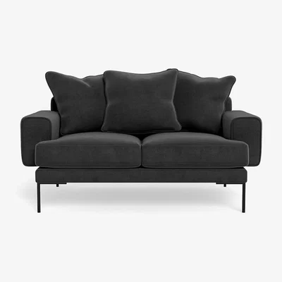 Heal's Heal's Torrington 2 Seater Sofa Smart Luxe Velvet Nickel Black Feet