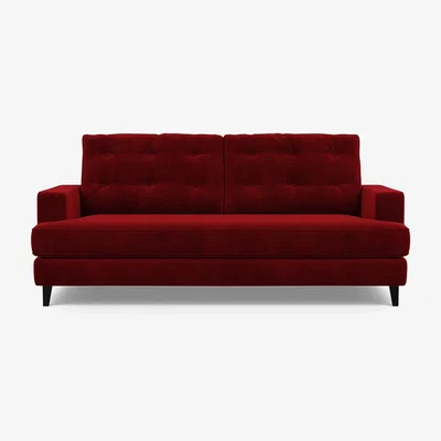 Heal's Heal's Mistral 3 Seater Sofa Smart Luxe Velvet Mulberry Black Feet