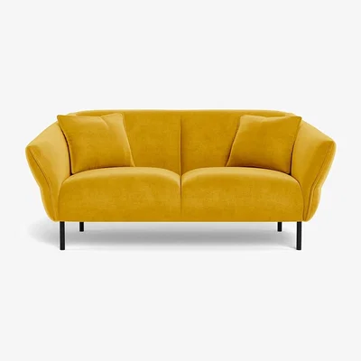Heal's Heal's Alto 2 Seater Sofa Smart Luxe Velvet Canary Black Feet
