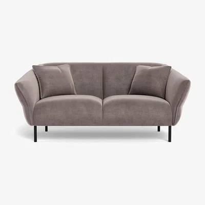 Heal's Heal's Alto 2 Seater Sofa Smart Luxe Velvet Mushroom Black Feet