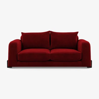 Heal's Heal's Nuvola 2 Seater Sofa Smart Luxe Velvet Mulberry Black Beech Feet