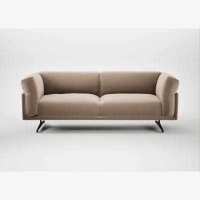 Heal's Heal's Novara 3 Seater Sofa Smart Velvet Pebble Black Feet