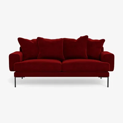 Heal's Heal's Torrington 3 Seater Sofa Smart Luxe Velvet Mulberry Black Feet