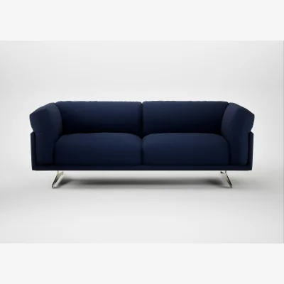 Heal's Heal's Novara 3 Seater Sofa Melton Wool New Navy Stainless Steel Feet