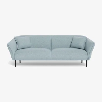 Heal's Heal's Alto 4 Seater Sofa Smart Linen Mix Duck Egg Black Feet