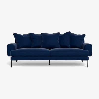 Heal's Heal's Torrington 4 Seater Sofa Velvet Midnight Black Feet