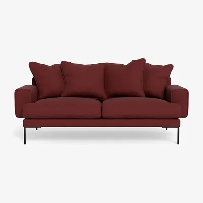 Heal's Heal's Torrington 3 Seater Sofa Capelo Linen-Cotton Etruscan Red Black Feet