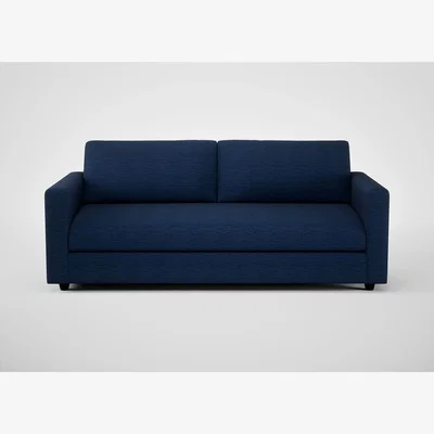 Heal's Heal's Nimbus II 4 Seater Sofa Smart Cotton Linen Indigo Black Feet