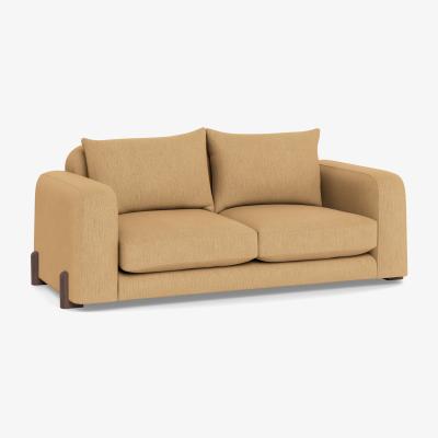 Heal's Heal's Nuvola 3 Seater Sofa Smart Linen Mix Sand Natural Oak Feet