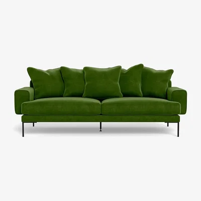 Heal's Heal's Torrington 4 Seater Sofa Smart Luxe Velvet Grass Black Feet