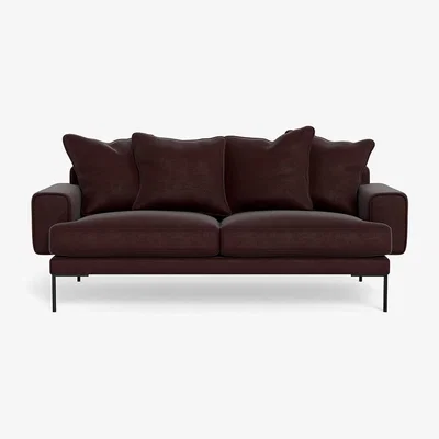 Heal's Heal's Torrington 3 Seater Sofa Smart Luxe Velvet Acorn Black Feet