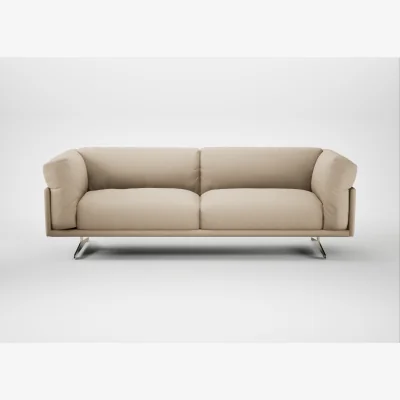 Heal's Heal's Novara 4 Seater Sofa Brushed Cotton Oat Stainless Steel Feet
