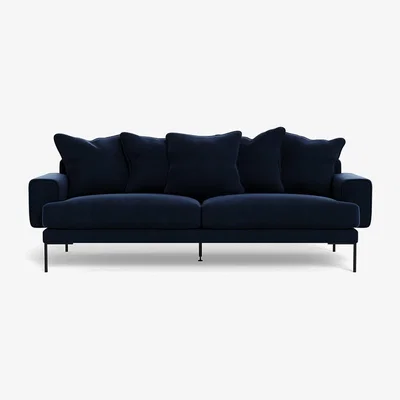 Heal's Heal's Torrington 4 Seater Sofa Smart Velvet Dusk Black Feet