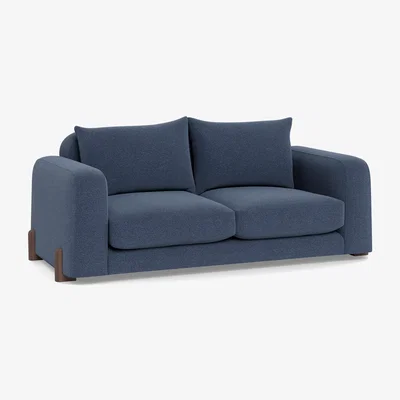 Heal's Heal's Nuvola 3 Seater Sofa Boucle Indigo Natural Oak Feet