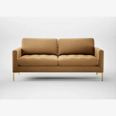 Heal's Heal's Eton 3 Seater Sofa Wool Velvet Camel Brass Feet