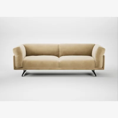 Heal's Heal's Novara 4 Seater Sofa Smart Luxe Velvet Biscuit Black Feet