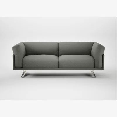 Heal's Heal's Novara 3 Seater Sofa Boucle Tweed Lapis Stainless Steel Feet