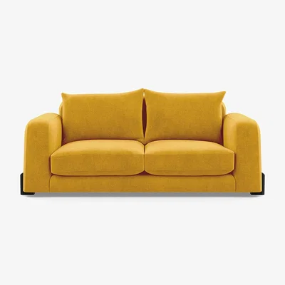 Heal's Heal's Nuvola 2 Seater Sofa Smart Luxe Velvet Canary Black Beech Feet