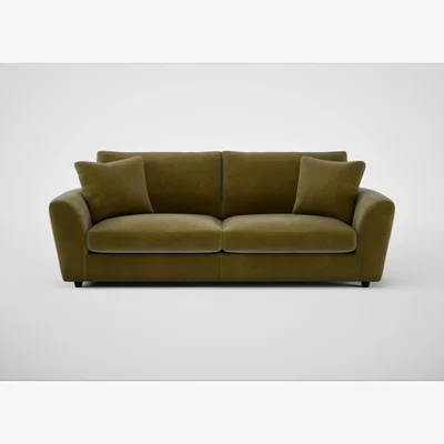Heal's Heal's Snooze 5 Seater Sofa Smart Luxe Velvet Peridot Black Feet