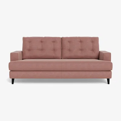 Heal's Heal's Mistral 3 Seater Sofa Smart Luxe Velvet Dusky Pink Black Beech Feet