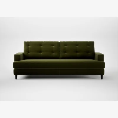 Heal's Heal's Mistral 4 Seater Sofa Cotton Velvet Evergreen Black Feet