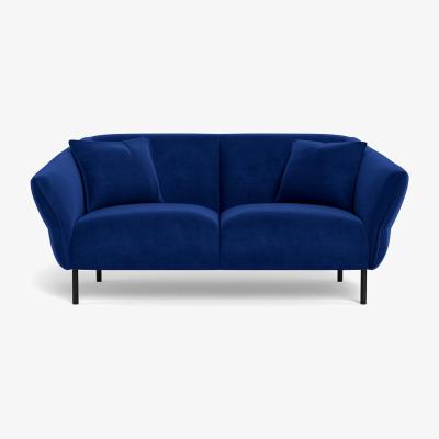 Heal's Heal's Alto 2 Seater Sofa Smart Luxe Velvet Azure Black Feet