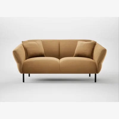 Heal's Heal's Alto 2 Seater Sofa Wool Velvet Camel Black Feet