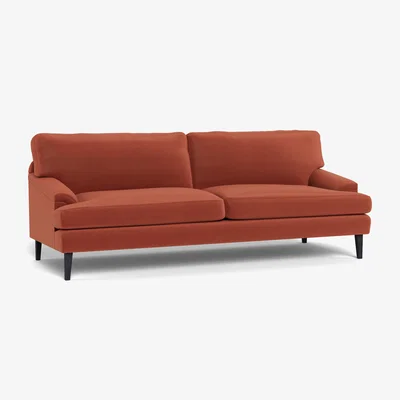 Heal's Heal's Stanton 4 Seater Sofa Smart Luxe Velvet Tawny Black Feet