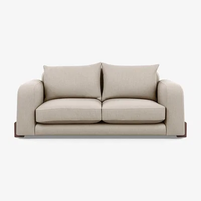 Heal's Heal's Nuvola 2 Seater Sofa Broad Weave Putty Walnut Stained Feet