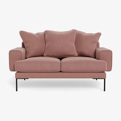 Heal's Heal's Torrington 2 Seater Sofa Smart Luxe Velvet Dusky Pink Black Feet