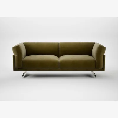 Heal's Heal's Novara 3 Seater Sofa Smart Luxe Velvet Peridot Stainless Steel Feet