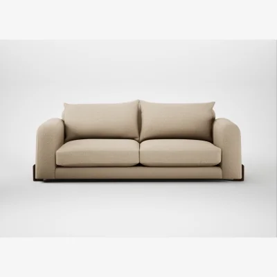 Heal's Heal's Nuvola 4 Seater Sofa Loop Twill Fossil Walnut Stained Feet