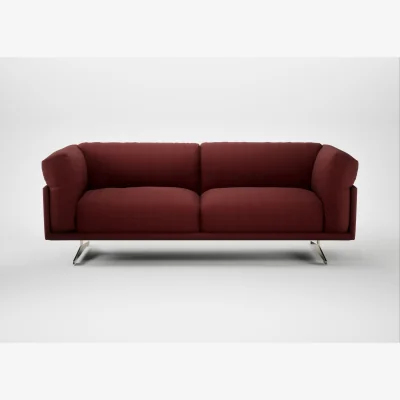 Heal's Heal's Novara 3 Seater Sofa Capelo Linen-Cotton Etruscan Red Stainless Steel Feet