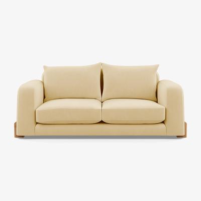 Heal's Heal's Nuvola 2 Seater Sofa Smart Luxe Velvet Biscuit Natural Oak Feet