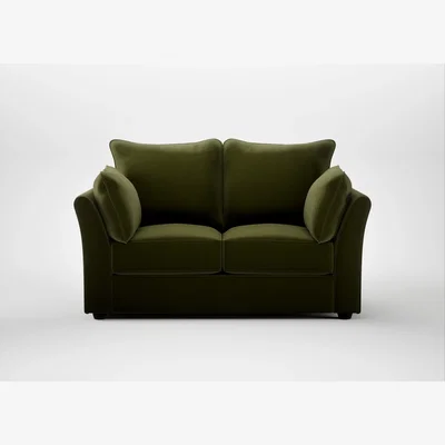 Heal's Heal's Tailor 2 Seater Sofa Cotton Velvet Evergreen Black Feet
