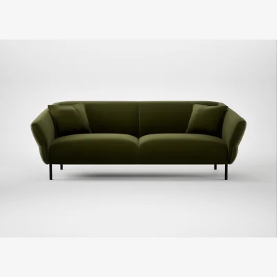 Heal's Heal's Alto 4 Seater Sofa Cotton Velvet Evergreen Black Feet