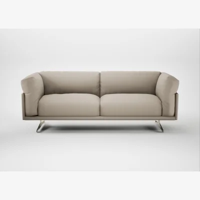 Heal's Heal's Novara 3 Seater Sofa Broad Weave Putty Stainless Steel Feet