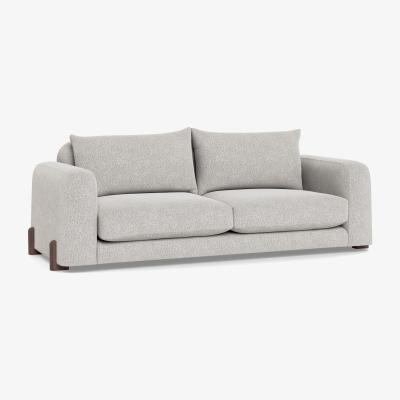 Heal's Heal's Nuvola 4 Seater Sofa Smart Luxe Velvet Ocean Natural Oak Feet