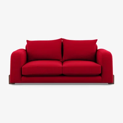 Heal's Heal's Nuvola 2 Seater Sofa Melton Wool Red Oxide Walnut Stained Feet